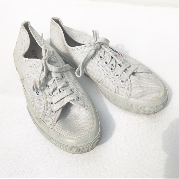 SUPERGA white canvas sneakers 39 8.5 9 shoes - Picture 1 of 7